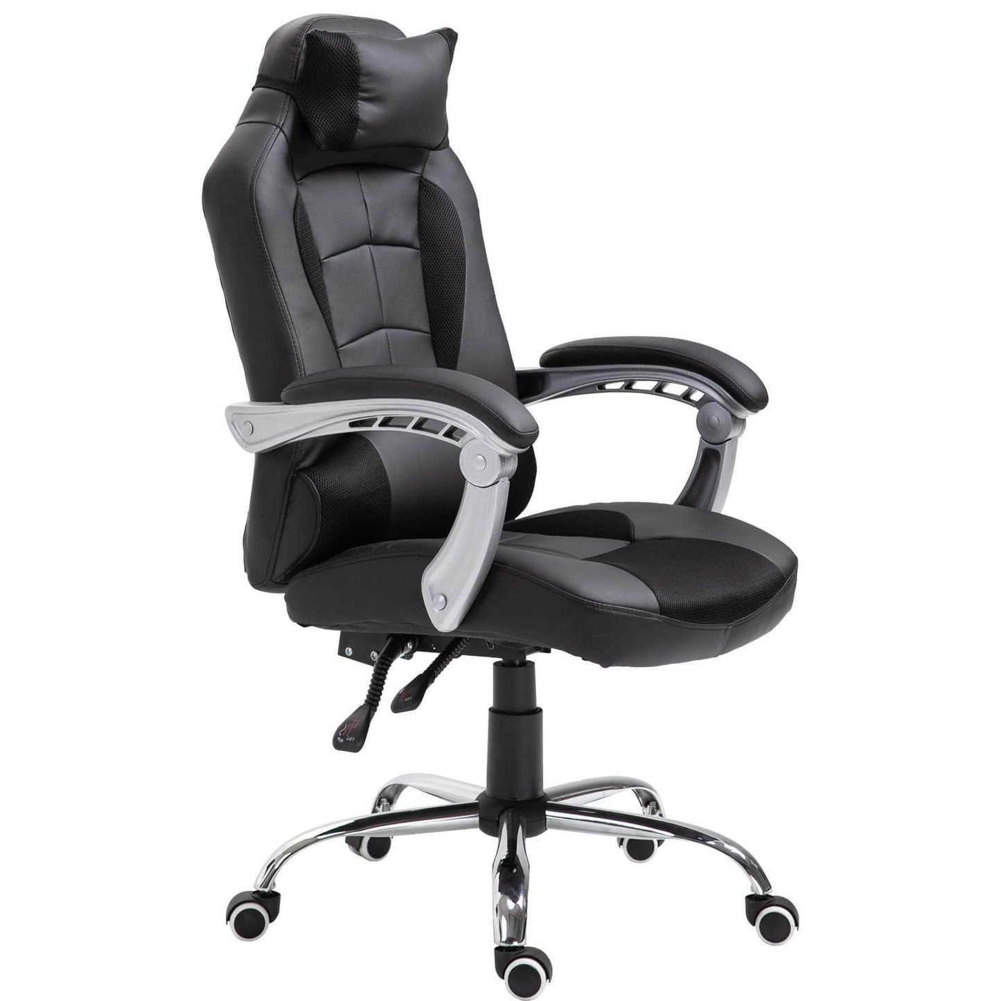 Aosom Gaming Chair Ergonomic Swivel Recliner Height Adjustable Racing Office Gaming Chair in Faux Leather - Available in 2 Colours