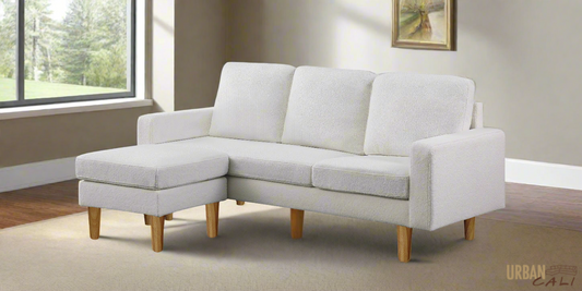 Hillsborough 76" Wide Boucle Sectional Sofa with Reversible Chaise - Available in 3 Colours