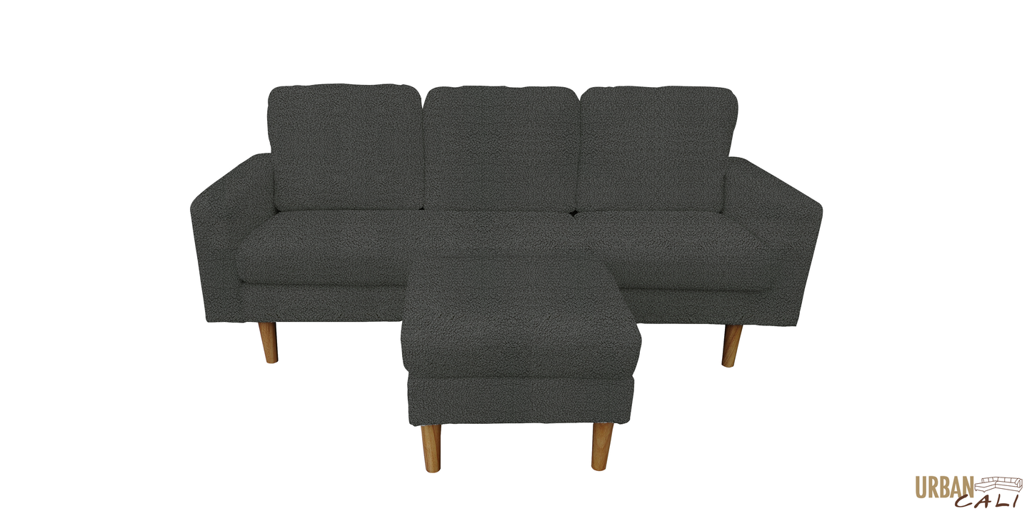 Hillsborough 76" Wide Boucle Sectional Sofa with Reversible Chaise - Available in 3 Colours