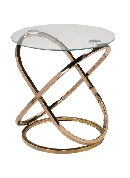 Pending - Brassex Inc. End Table Rose Gold Cairo Accent Table - Available in 2 Colours