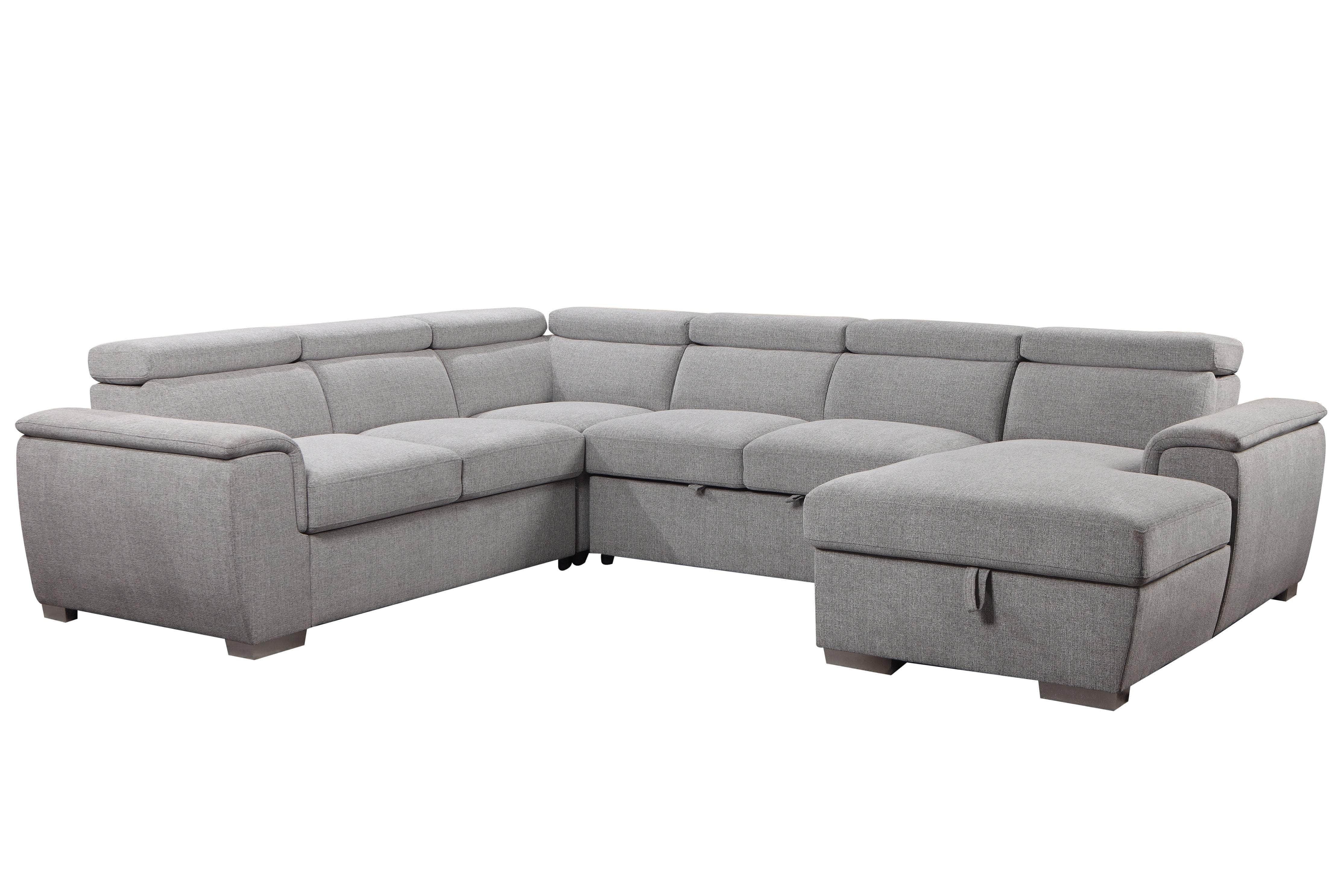 Sectional sofa with recliner and online sleeper